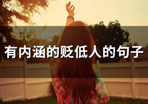 有内涵的贬低人的句子(精选55句) 有内涵的贬低人的句子(精选55句)