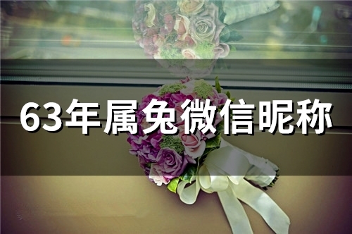63年属兔微信昵称(精选53个)