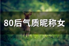 80后气质昵称女(精选55个)