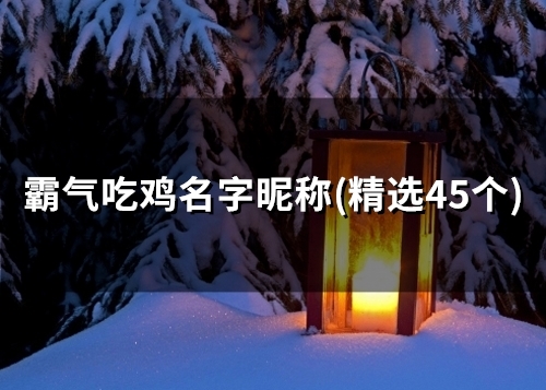 霸气吃鸡名字昵称(51个) 霸气吃鸡名字昵称(51个)