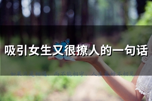 吸引女生又很撩人的一句话(精选52句)