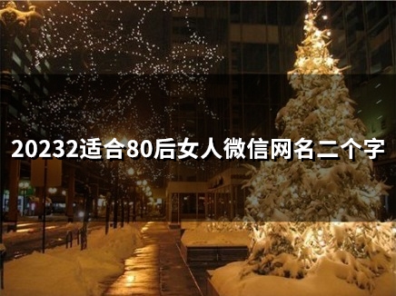 20232适合80后女人微信网名二个字(60个)