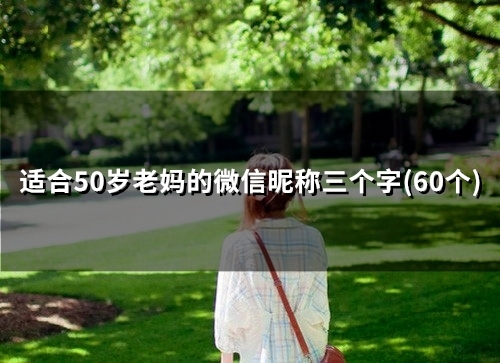适合50岁老妈的微信昵称三个字(精选67个) 适合50岁老妈的微信昵称三个字(精选67个)