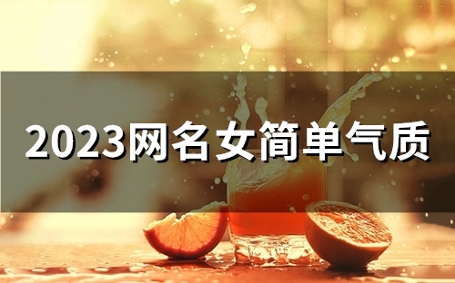 2023网名女简单气质(46个)