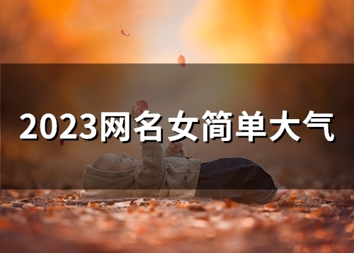 2023网名女简单大气(56个)