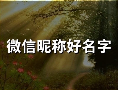 微信昵称好名字(精选51个)