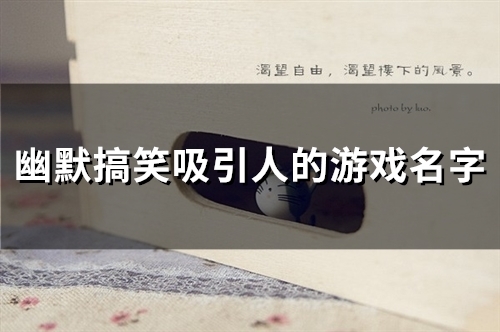 幽默搞笑吸引人的游戏名字(精选52个)