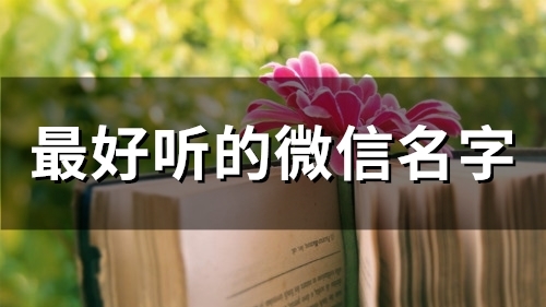 最好听的微信名字(精选758个)