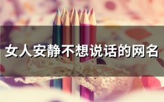 女人安静不想说话的网名(86个)