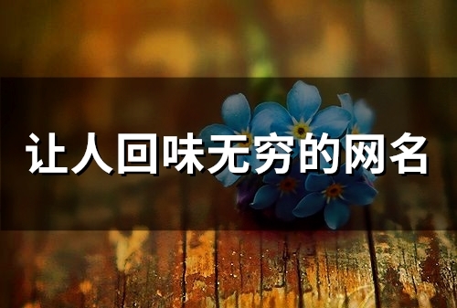 让人回味无穷的网名(80个)