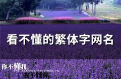 看不懂的繁体字网名(108个)