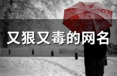 又狠又毒的网名(精选38个)