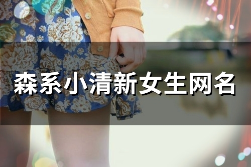 森系小清新女生网名(精选159个)