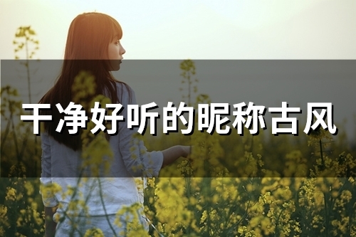 干净好听的昵称古风(精选98个)