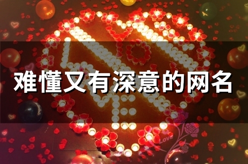 难懂又有深意的网名(精选146个)