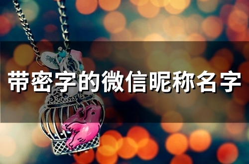 带密字的微信昵称名字(65个)