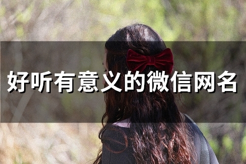 好听有意义的微信网名(138个)