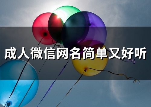成人微信网名简单又好听(精选78个)