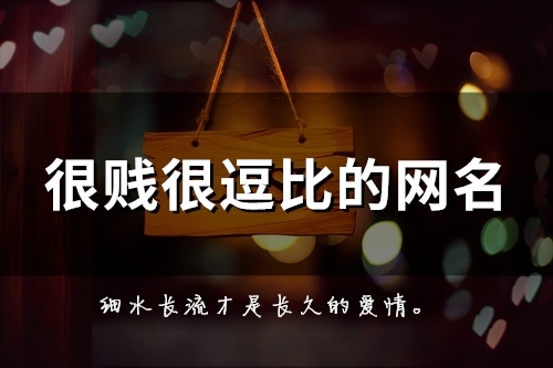 很贱很逗比的网名(157个)