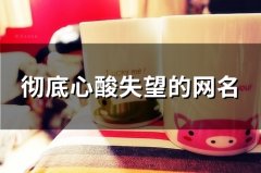 彻底心酸失望的网名(138个)