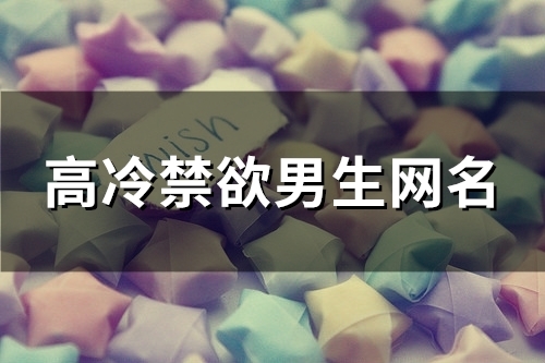 高冷禁欲男生网名(精选157个)