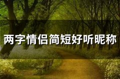 两字情侣简短好听昵称(精选135个)