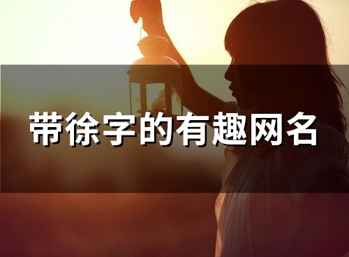 带徐字的有趣网名(62个)
