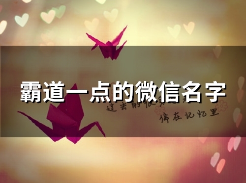 霸道一点的微信名字(133个)