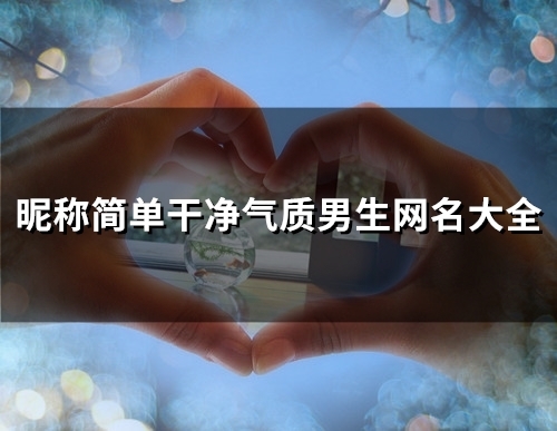 昵称简单干净气质男生网名大全(精选121个) 昵称简单干净气质男生网名大全(精选121个)