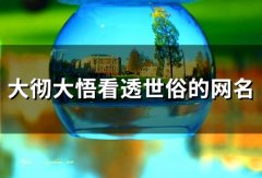 大彻大悟看透世俗的网名(精选144个)