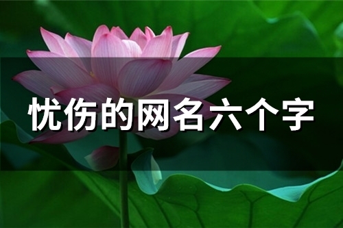 忧伤的网名六个字(精选134个) 忧伤的网名六个字(精选134个)