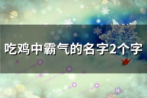吃鸡中霸气的名字2个字(144个) 吃鸡中霸气的名字2个字(144个)