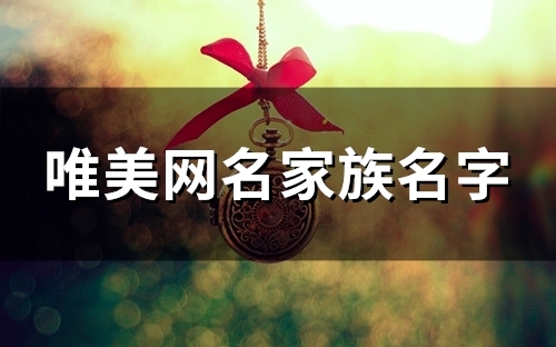唯美网名家族名字(131个)