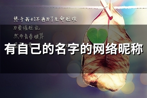 有自己的名字的网络昵称(优选112个)