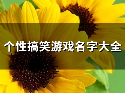 个性搞笑游戏名字大全(109个)