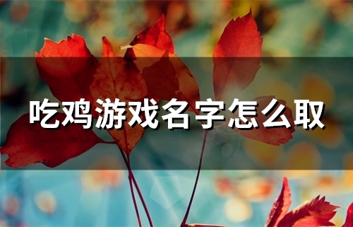 吃鸡游戏名字怎么取(99个)