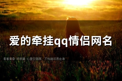 爱的牵挂qq情侣网名(共85个)
