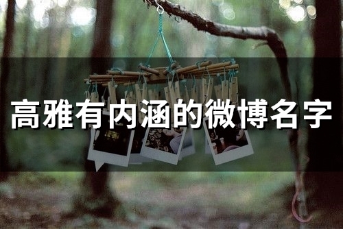 高雅有内涵的微博名字(109个)