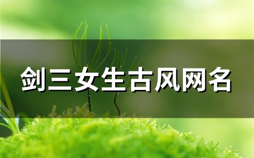 剑三女生古风网名(优选95个)