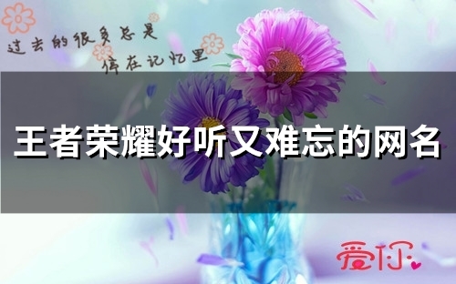 王者荣耀好听又难忘的网名(精选89个) 王者荣耀好听又难忘的网名(精选89个)